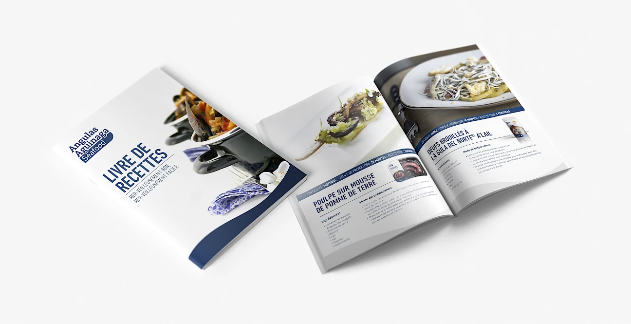aguinaga branding angulas design seafood catalogo move 